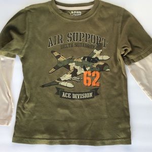 Jumping beans army green graphic boys tee